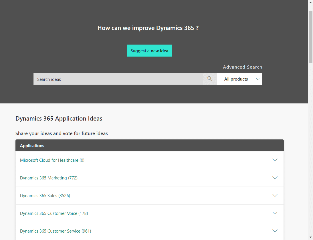 How to Submit and View Product Ideas for Dynamics 365 Applications