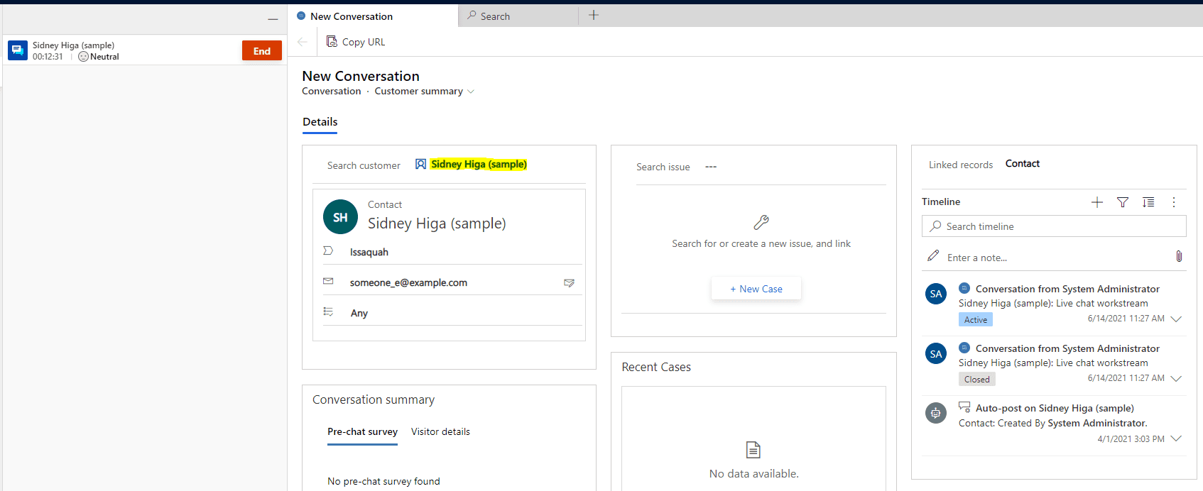 Viewing Chat History with a Customer in Microsoft Omnichannel