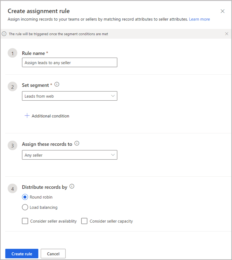 Route leads with dynamic assignment rules