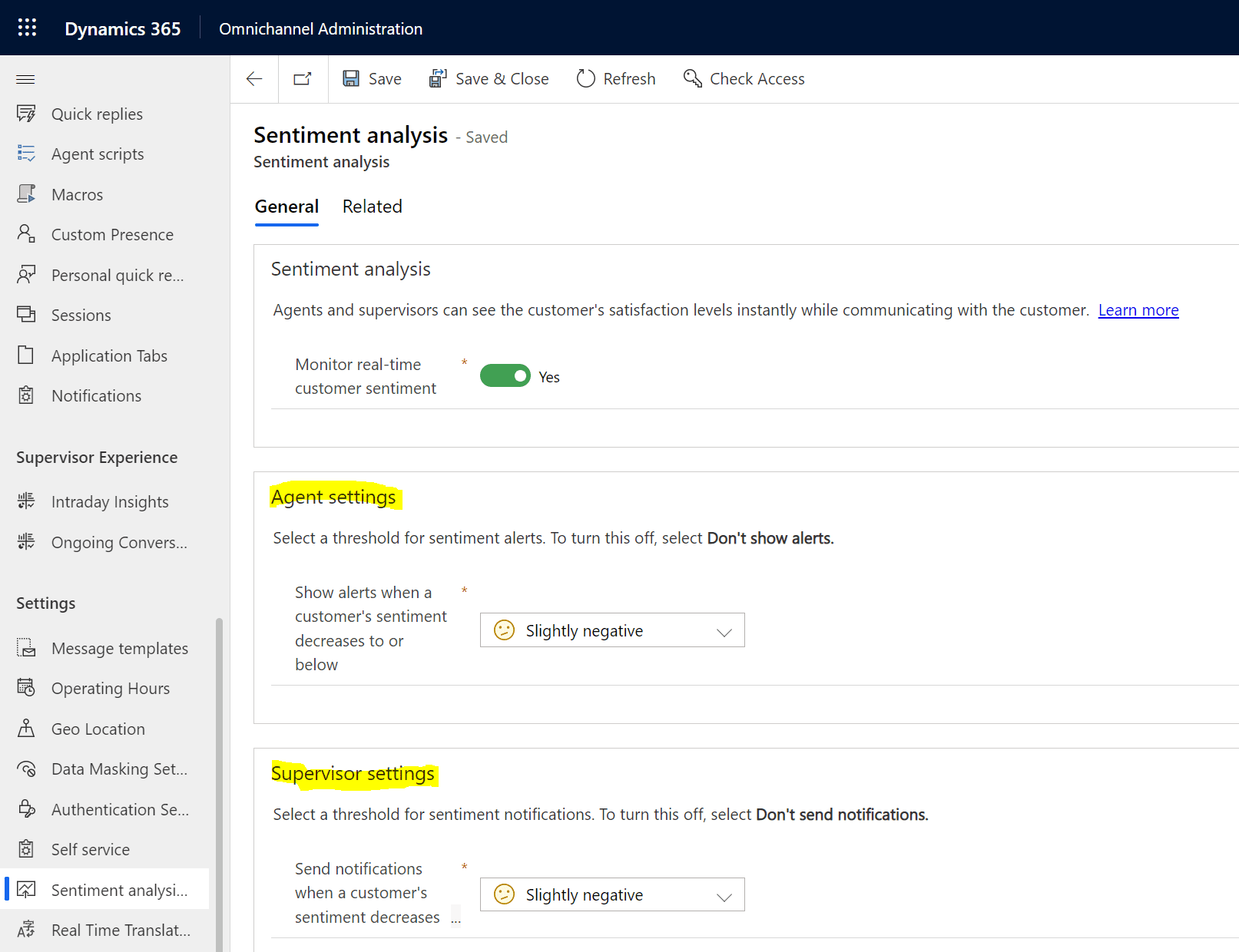 Proactively Monitoring Sentiment in Omnichannel