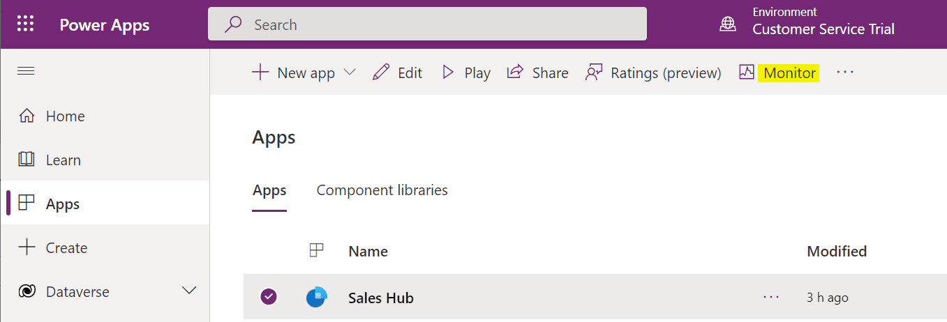 Using Power Apps Monitor for Troubleshooting